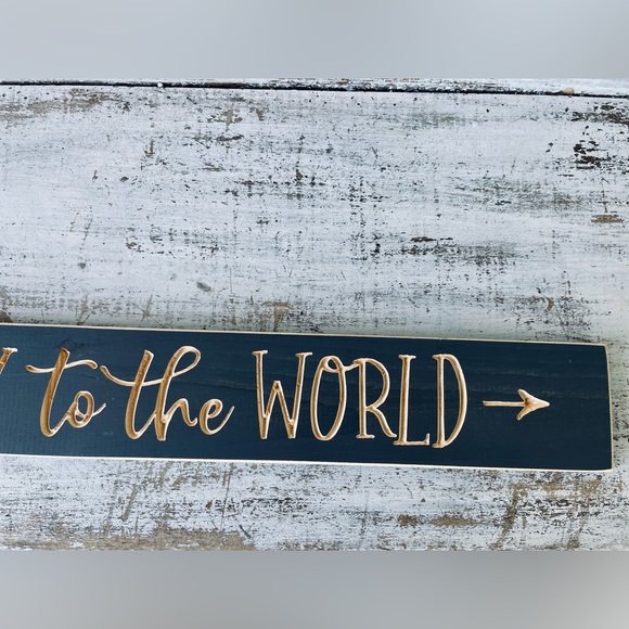 *Joy to the World Engraved Sign 24”x3.5” - Picture 7 of 13